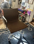Herman Miller Eames Mid-century Swivel Office Chair Brown Tweed Metal Used. Price: $1500.00.