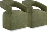 Kislot Dining Chairs Casters Easy Require Barrel Armchair Rollers Set Of 2 Green Open. Price: $469.00.