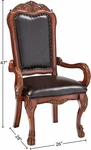 Classic Brown Leather Decorative Nailhead Trim Carving Dining Arm Chair Set Of 2 New. Price: $746.69.