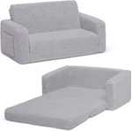 Delta Children Cozee Flip-out Sherpa 2-IN-1 Convertible Sofa To Lounger Grey New. Price: $60.98.