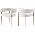 Meridian Furniture Brielle Cream Boucle Fabric Dining Chair (set Of 2) New. Price: $444.12.