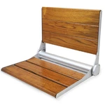18" Folding Teak Wood Shower Bench Seat Accessibility-focused Design Wall Mount New. Price: $159.99.