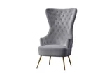 Destiny Modern Accent Chair Velvet Upholstered Gold Tone Legs Living Room Gray New. Price: $595.00.