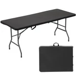 Outdoor Dining 6 Foot Foldable Portable Plastic Black Ratten Fdw Folding New. Price: $89.99.