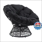 Osp Home Furnishings Wicker Papasan Chair, 360 Swivel, Grey Frame, Black Cushio New. Price: $420.90.