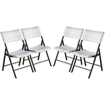 Lifetime 80191 Light Commercial Folding Chair, White Granite With Gray Frame, 4 New. Price: $223.13.