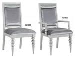 Acme Maverick Fabric & Platinum Dining Chair 49"H Side / Arm (2PC) New. Price: $499.99.