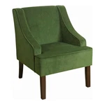Homepop Traditional Wood And Velvet Swoop Arm Accent Chair In Green New. Price: $324.99.