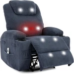 Heated Electric Recliner Chair, 135 Adjustable Corduroy Massage Blue New. Price: $248.31.
