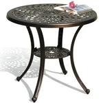 Patio Dining Table 30 Round Umbrella Hole Hammered Bronze Dwvo Inches Cast New. Price: $209.99.