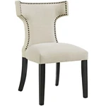 Modway Curve Mid-century Modern Upholstered Fabric Dining Chair Beige Finish New. Price: $150.48.