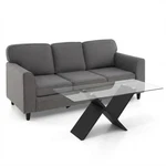 Contemporary Living Room Furniture Suite: Modern 3-SEAT Teddy Velvet Sofa + 47-I New. Price: $449.48.