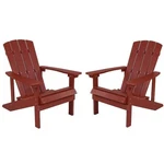 Home Square 2 Piece Faux Wood Adirondack Chair Set In Red New. Price: $409.86.