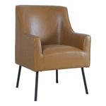 Homepop 20.9" Seat Height Modern Faux Leather Accent Chair In Carmel Brown New. Price: $281.99.