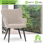 Beige Accent Upholstered Armchair Dining Bedroom Furniture W/backrest New. Price: $74.99.