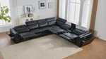 New 142" Modern Power 3-RECLINER Sectional Adj Headrests Black Living Bt Speaker. Price: $2999.99.