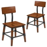 Flash Furniture Industrial Rustic Wooden Dining Side Chair Walnut (set Of 2) New. Price: $327.76.