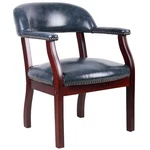 Pemberly Row Contemporary Captains Chair Blue And Mahogany New. Price: $201.91.
