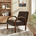 Lunet Faux Leather Upholstered Accent Chair In Espresso New. Price: $427.38.
