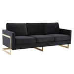 Leisuremod Lincoln 83" Modern Upholstered Velvet Sofa Midnight Black New. Price: $1854.04.
