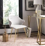 Edmond Mid-century Light Grey & Gold Arm Chair Couture Home Elegance New. Price: $319.99.