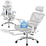 Coolhut Ergonomic Mesh Office Chair Big Tall Computer Desk - Light Gray New. Price: $161.35.