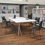 Flash Furniture Black Plastic Stack CHAIR,PK5 5-RUT-2-BK-GG New. Price: $471.50.