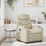 Massage Recliner Chair Cream Faux Leather New. Price: $341.84.
