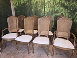 Thomasville French Provincial Dining Set Of 8 Cane Back (2 Armchairs) Used. Price: $290.00.