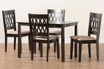 Florencia Espresso Wood Beige Fabric 5-PIECE Dining Set New. Price: $590.00.