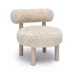 Carmel Natural Vegan Shearling Accent Chair New. Price: $427.37.