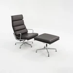 2009 Herman Miller Eames Soft Pad Lounge Chair & Ottoman In Brown Leather EA438 Used. Price: $4600.00.