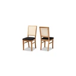 Baxton Studio Idris Mid-century Modern Black Fabric Upholstered And Oak Brown Fi New. Price: $182.11.