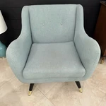 Ashley Furniture 3000034 Light Blue Fabric, Black & Gold Legs Menga Accent Chair Open. Price: $200.00.