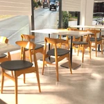 Set Of 2 Solid Wood Commercial Dining Chairs With Cushion For Restaurants & Home New. Price: $248.50.