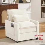Gdfstudio Modern Accent Chair, Plush Single Seat Armchair With Double Beige New. Price: $288.92.