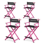 Byootique 28" Height Tall Director Chair Folding Artist Makeup Salon Pink 4 Pack New. Price: $539.90.