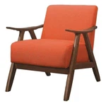 Benjara Fabric Upholstered Accent Chair With Curved Armrests- Orange New. Price: $336.99.