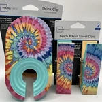 Tie Dye Drink Clip Holder Set Beach Lounge Chair Cruise Essential Pool Towel New. Price: $50.00.