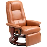 Faux Leather Recliner Chair, Swivel With Footrest, Armrest Wood Base New. Price: $251.99.