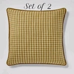 (2) Gingham Velvet Reverse Throw Pillows Olive Green - Threshold Studio Mcgee. Price: $39.98.
