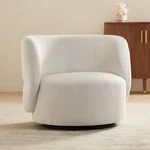 Fontana 36" Wide Off-white Nubby Fabric Occasional Swivel Chair New. Price: $499.95.