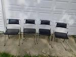 4 Vintage Cosco Folding Chairs Chrome With Black Seat And Back Mcm Mid Century Used. Price: $349.99.