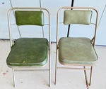 Vintage Mcm Samsonite Folding Chairs, Set Of Green Cushion, 5818 & 5872 Used. Price: $148.85.
