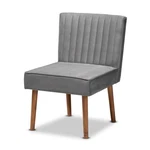 Baxton Studio Alvis Gray Velvet Upholstered And Brown Wood Dining Chair New. Price: $246.27.