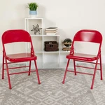 Flash Furniture Metal Folding CHAIR,PK2 2-HF3-MC-309AS-RED-GG New. Price: $98.95.