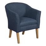 Homepop Wood And Fabric Chunky Textured Accent Chair In Dark Blue New. Price: $313.99.
