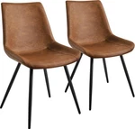 Yaheetech Set Of 2 Mid Century Modern Faux Leather Dining Chairs, Brown New. Price: $107.99.
