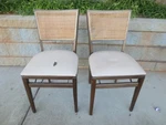 Vintage Stakmore Wooden Folding Chair Cane Back Vinyl Padded Seat Unspecified. Price: $99.95.