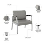 Bush Business Arrive Bariatric Waiting Room Guest Chair Light Gray Vinyl New. Price: $399.99.